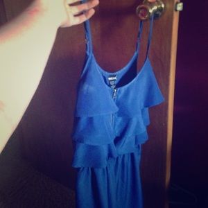 Blue ruffled dress from wet seal