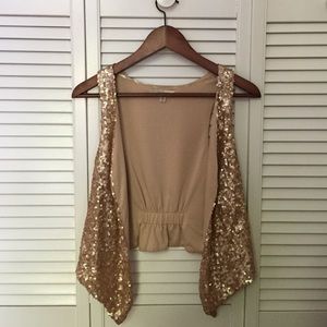 ALYTHEA gold Sequin vest