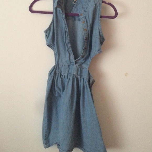 Collared denim dress