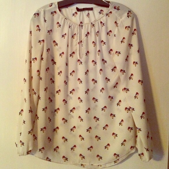Zara Tops - Zara bird print blouse