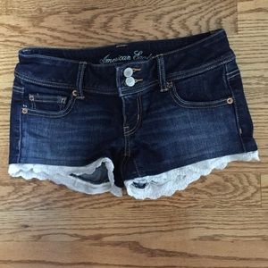 Lace trim shorts