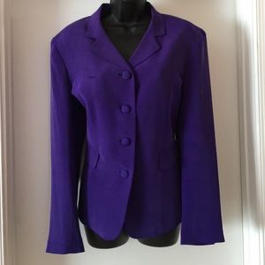 100% silk deep purple  jacket size 14