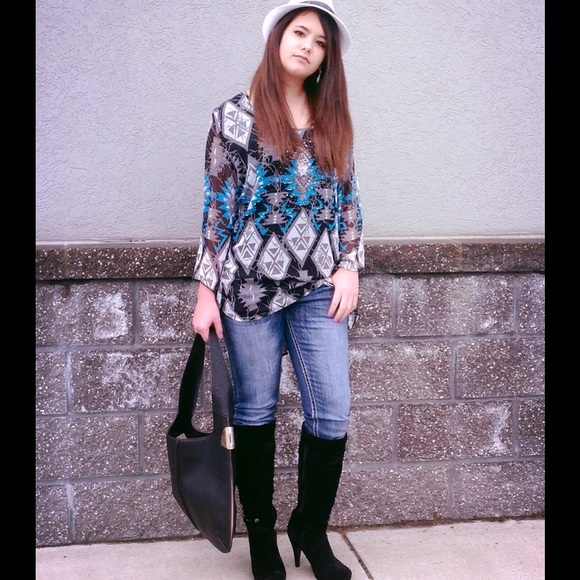 Aztec print blouse