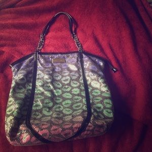 Large Betsy Johnson sequined kiss print tote