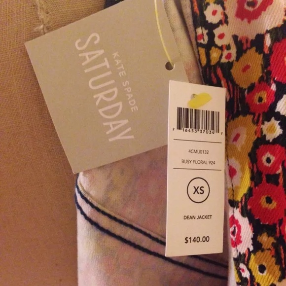 Kate spade NWT floral denim jacket - Picture 2 of 2