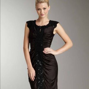 Decode 1.8 Black Ruched Embroidery Dress