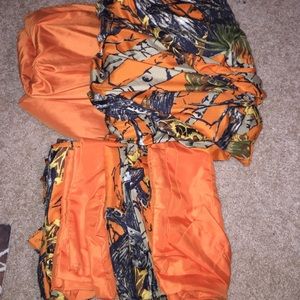 King size orange camo set