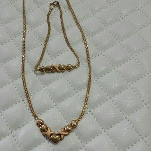 X and Hearts Necklace and Bracelet Set
