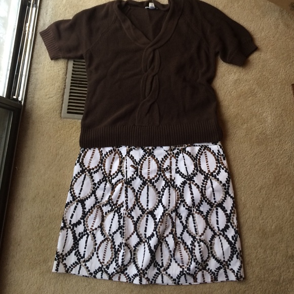 Worthington Stretch Geometric Print Skirt 18 - Picture 1 of 4