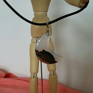 Stone moon necklace