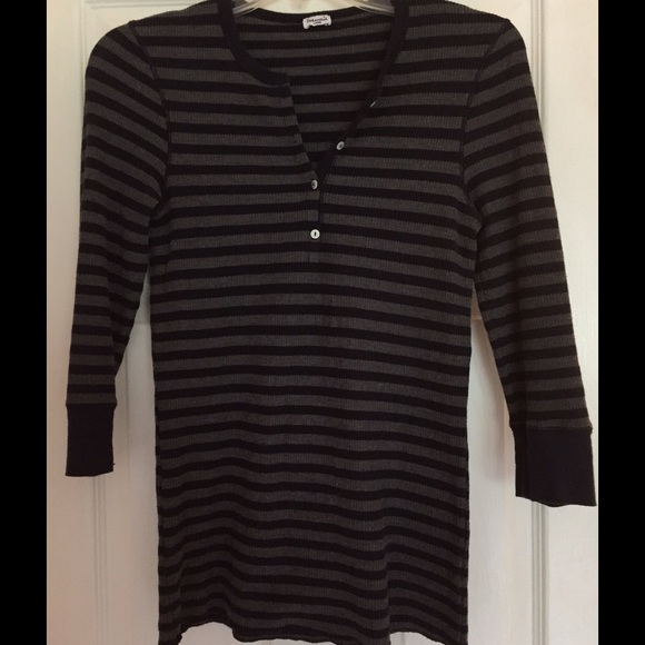 Splendid stripe rib knit henley!