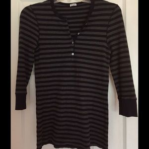 Splendid stripe rib knit henley!