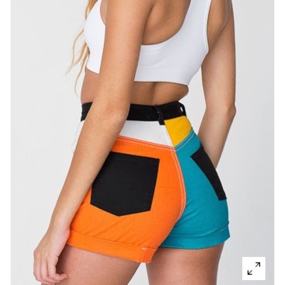AA high waisted color block shorts