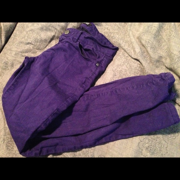 Purple skinny jeans