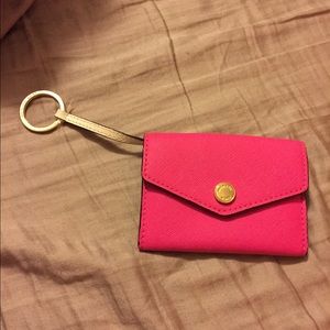 MICHAEL KORS Pink Coin Purse Key chain Mini Wallet
