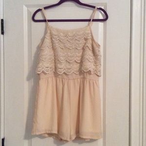 Nude lace romper.