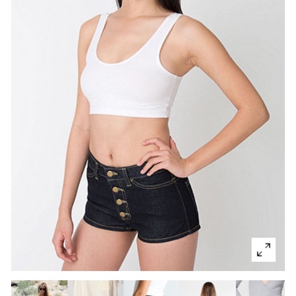 Denim front button up shorts