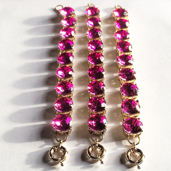 boutique Jewelry - Hot pink Crystal Dot Bracelets