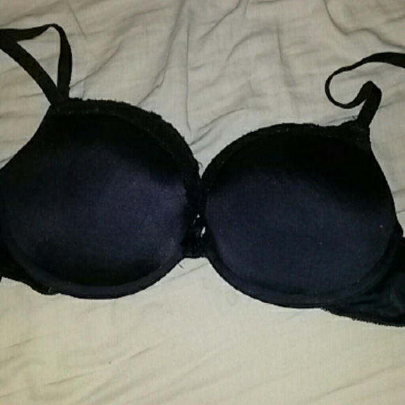 Black with lace trim convertible push up bra