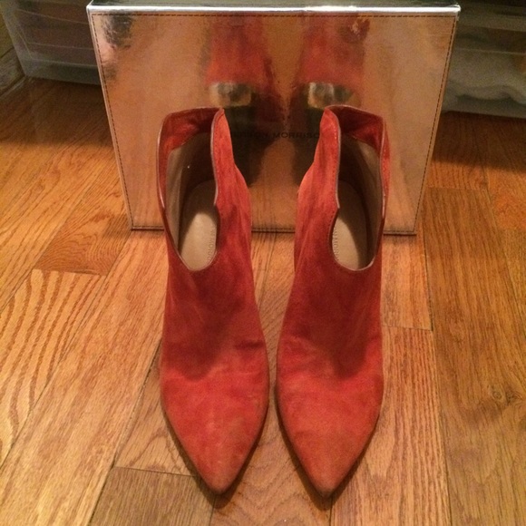 Sigerson Morrison Shoes - Sigerson Morrison Orange Cowboy Booties