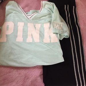 Victoria's Secret PINK outfit: leggings and tee