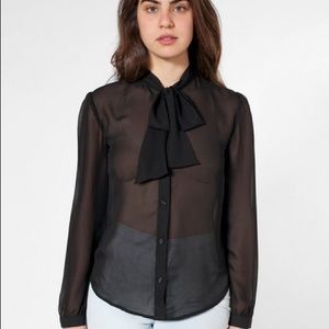 American Apparel Chiffon Secretary Blouse