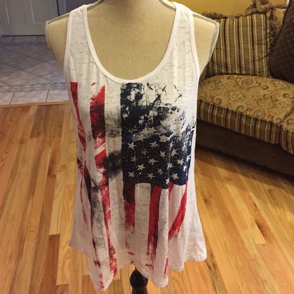 T PARTY FLAG RACERBACK TANK TOP