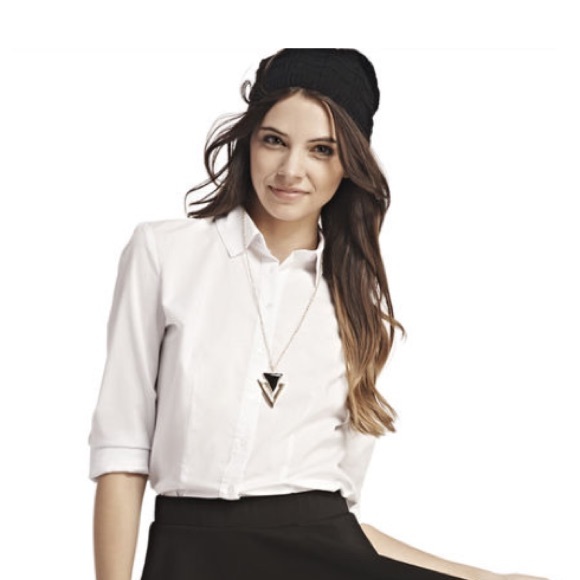 Cream button up shirt