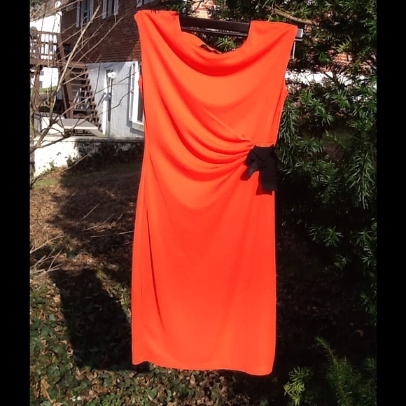 Bright Orange With Black Bow