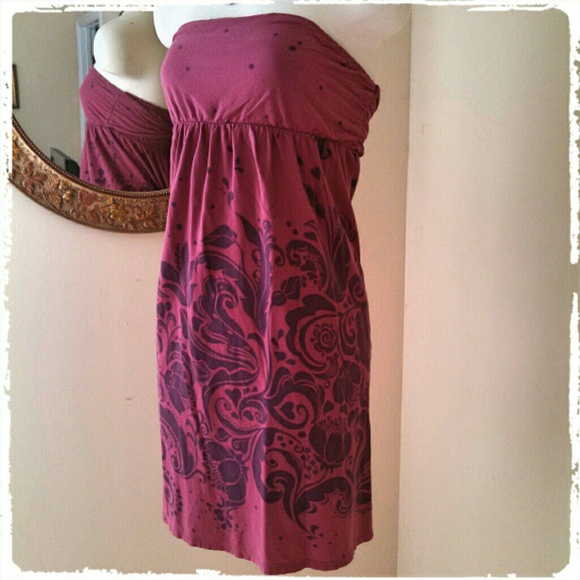 MOSSIMO Small Magenta Boho Mossimo Strapless Dress - Picture 2 of 4