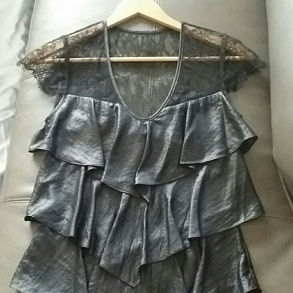 BCBG ruffle and lace cocktail dress