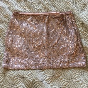 Rose gold sequin skirt