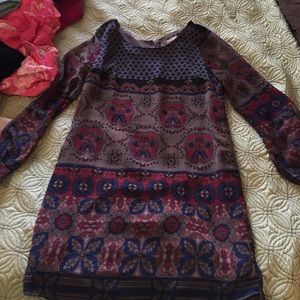 Chiffon long sleeve dress