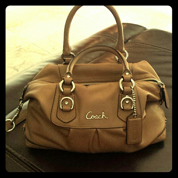Tan Coach purse
