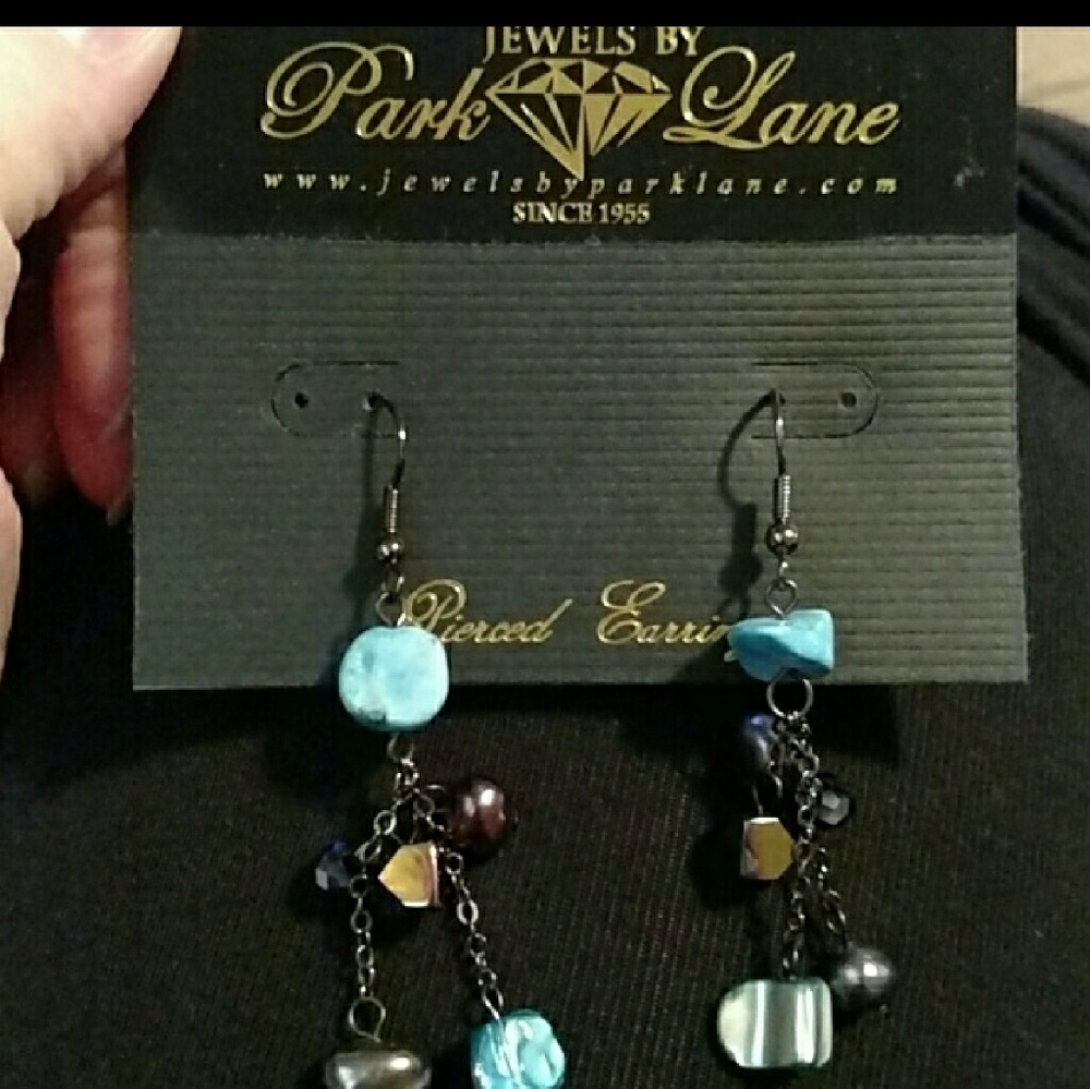 Turquoise Dangling Earrings by Park Lane - Picture 3 of 3