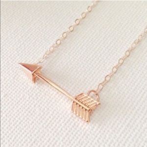 Dainty Arrow Necklace- Rose Gold