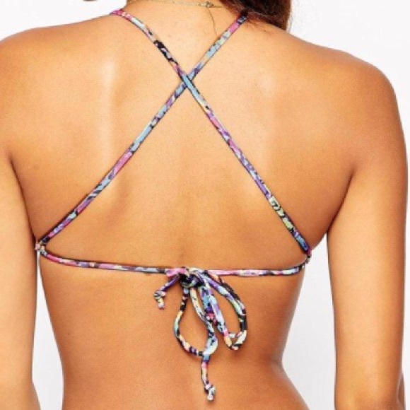 💘Sexy caged strappy bikini top pink blue - Picture 3 of 4