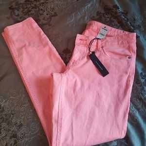 Coral stretch jeans