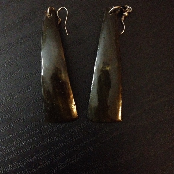 Black wooden earrings