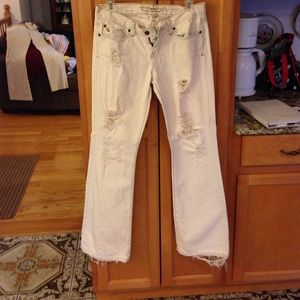 Off white ripped jeans