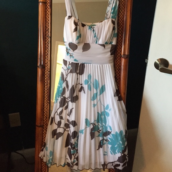 White dress with floral pattern