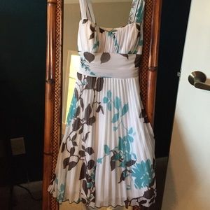 White dress with floral pattern