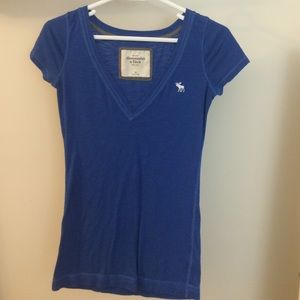 Abercrombie and Fitch Royal blue v-neck t-shirt