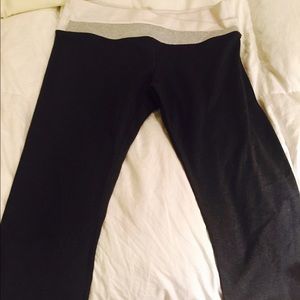 Dark grey work out pants with white waist band