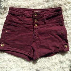 High waisted Maroon shorts