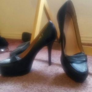 NINE & Co Black loafer style heels