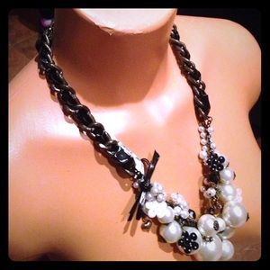 Betsey Johnson Black & White Beaded Necklace