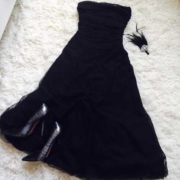 B. Darlin | Black Tulle Strapless Dress - Picture 3 of 9
