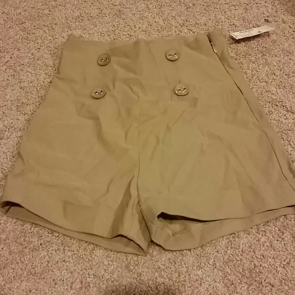 Tan Highwaisted Shorts