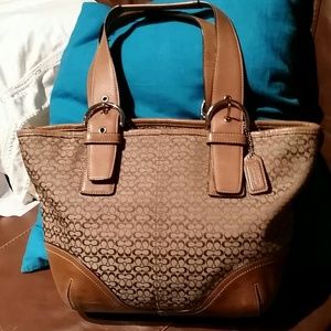 Authentic Coach small C large tote.